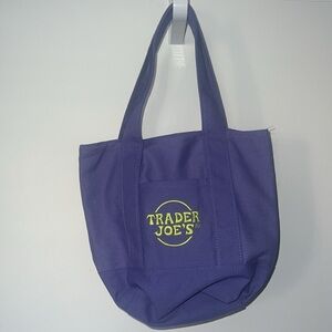 NWT Trader Joe's Canvas Purple and Green Mini Tote